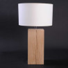 Lampe en chêne brut abat-jour blanc