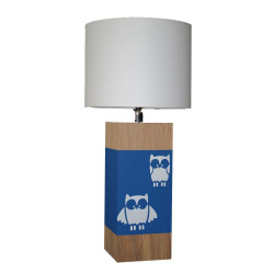 Petite lampe avec hibou bleu nuit