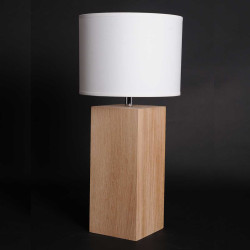 Petite lampe en bois brut sans abat-jour