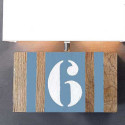 Applique bois personnalisable gris bleu