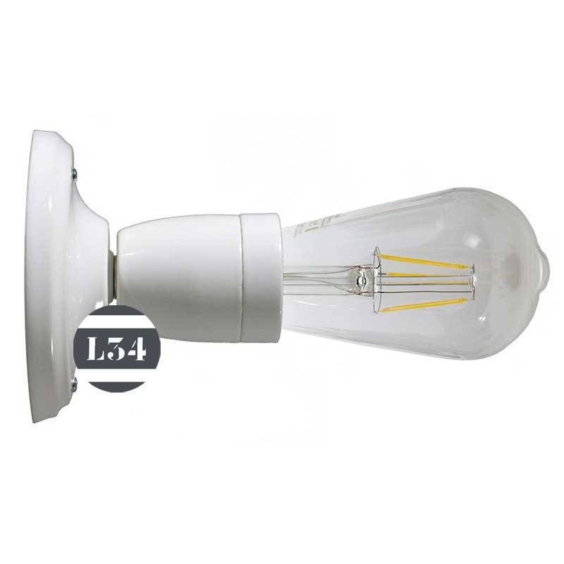 Applique ou plafonnier blanc en porcelaine Applique ou plafonnier blanc en porcelaine