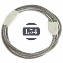 Cordon electrique tissu gris lin avec interrupteur et fiche blanc