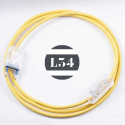 Cordon electrique tissu jaune soie avec interrupteur et fiche transparent