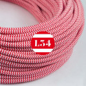 Câble électrique textile rouge et blanc