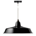 Suspension industrielle noire 45cm personnalisable