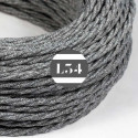 Câble électrique torsadé coton gris chiné