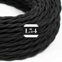 Câble électrique torsadé coton noir