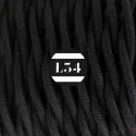 fil électrique torsadé coton noir