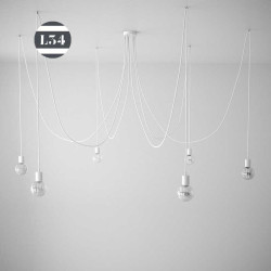 Suspension 6 fils tissus blancs