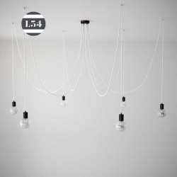 Suspension 6 fils blancs douilles noires
