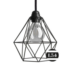 Luminaire cage style diamant noir mat