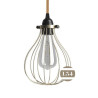 Luminaire design en laiton forme cage