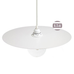 Suspension plate en métal blanc vernis