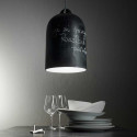 Suspension cloche effet tableau noir