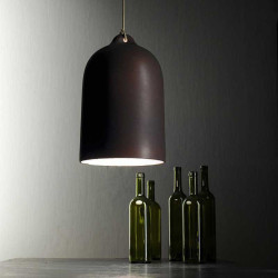 Luminaire cloche teinte rouille