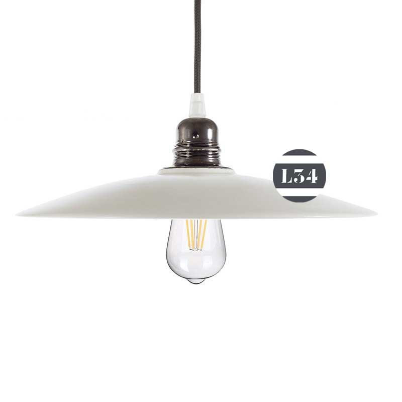 suspension évasée en métal blanc suspension évasée en métal blanc
