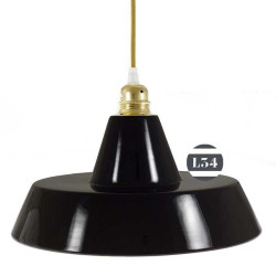 Suspension en émail noir intérieur cuivre