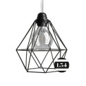 Suspension diamant noir effet cage