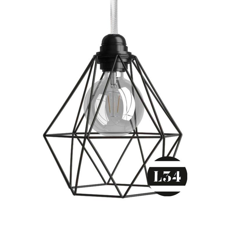 Luminaire cage style diamant noir mat Luminaire cage style diamant noir mat