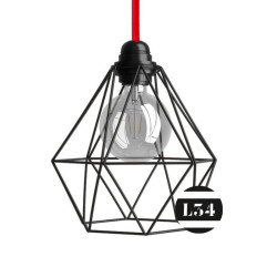 Luminaire cage style diamant noir mat