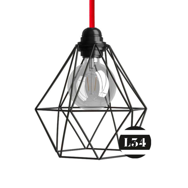 Luminaire cage style diamant noir mat Luminaire cage style diamant noir mat