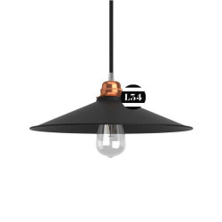 Suspension design plate satinée métal noir