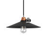 Suspension design plate satinée métal noir