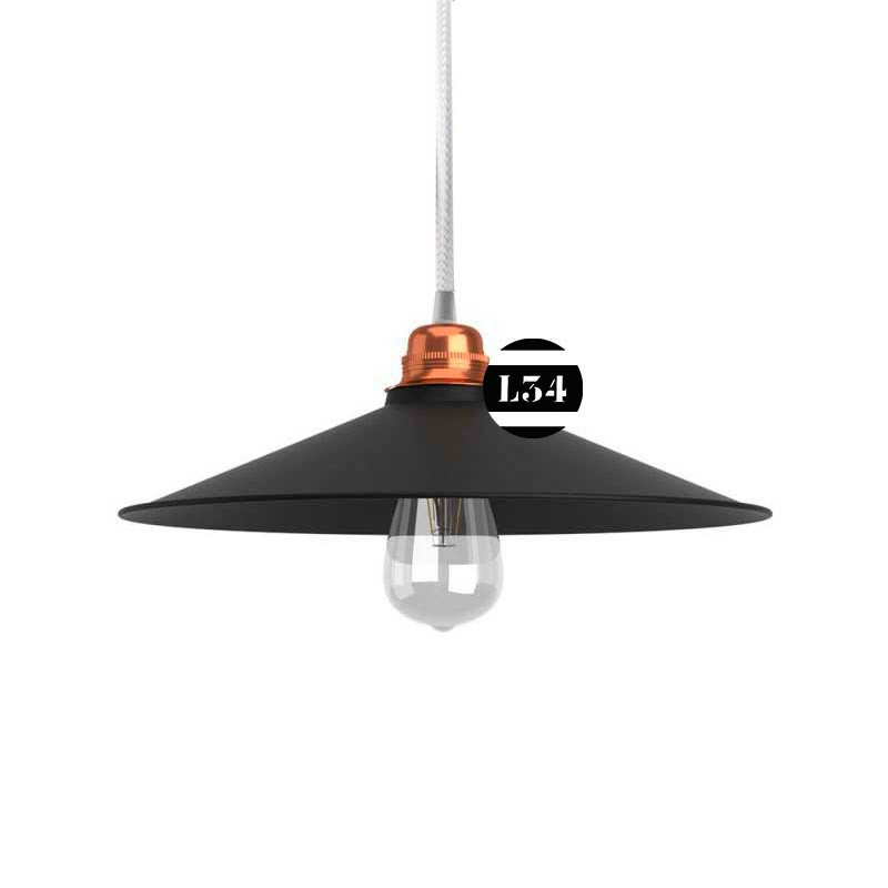 Suspension design plate satinée métal noir Suspension design plate satinée métal noir