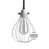 Luminaire cage en métal blanc à suspendre