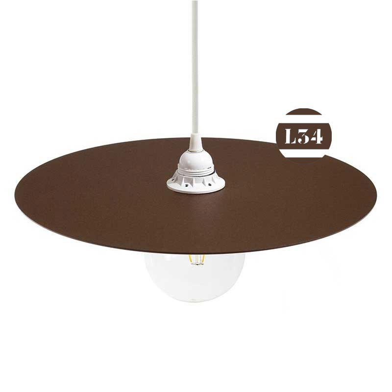 Luminaire design rond couleur rouille