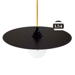 Suspension disque en fer noir verni