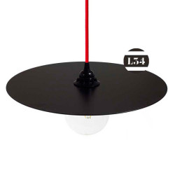 Suspension disque en fer noir verni