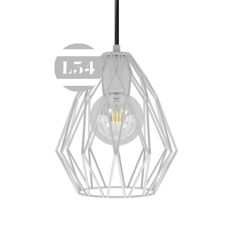 Suspension cage en métal blanc Suspension cage en métal blanc
