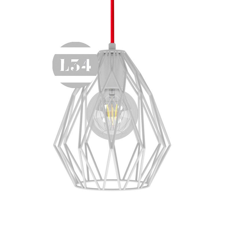 Suspension cage en métal blanc Suspension cage en métal blanc