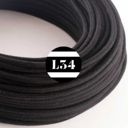 Câble électrique textile noir coton