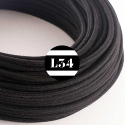 fil électrique tissu noir coton