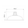 Suspension métal vert, intérieur blanc avec fil et pavillon noir .