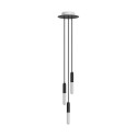 Suspension triple noire avec ampoules