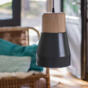 Suspension bois et métal gris