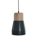 Suspension bois et métal gris