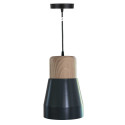 Suspension bois et métal gris