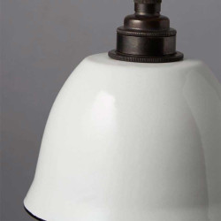 Suspension cloche émaillée blanche