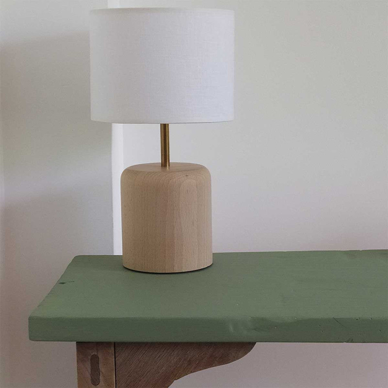 Lampe de table en bois naturel