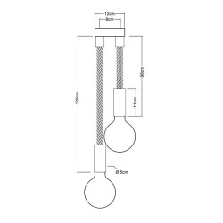 Suspension deux bras cordon et bois