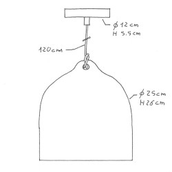 Suspension cloche céramique effet ciment