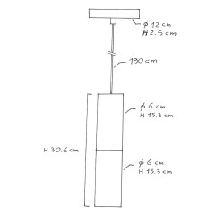 Suspension unitaire tube blanc et cuivre