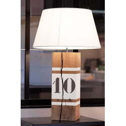 Grande lampe en bois L34 blanc