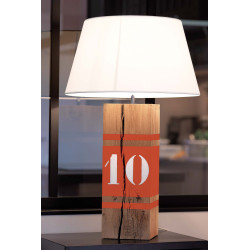 Grande lampe en bois L34 orange