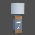 Lampe bois Up S gris bleu