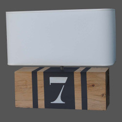Lampe bois anthracite Brick XL